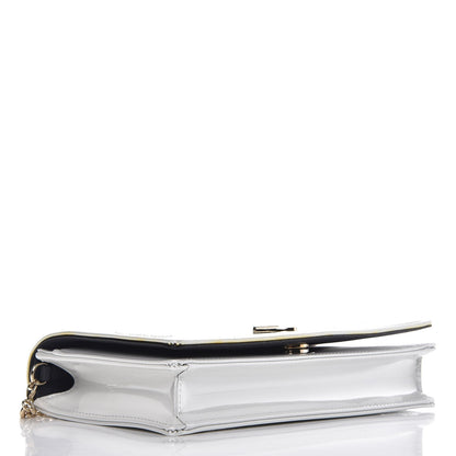 Christian Dior Patent Micro-Cannage Diorama Wallet on Chain Pouch White 4 of 7
