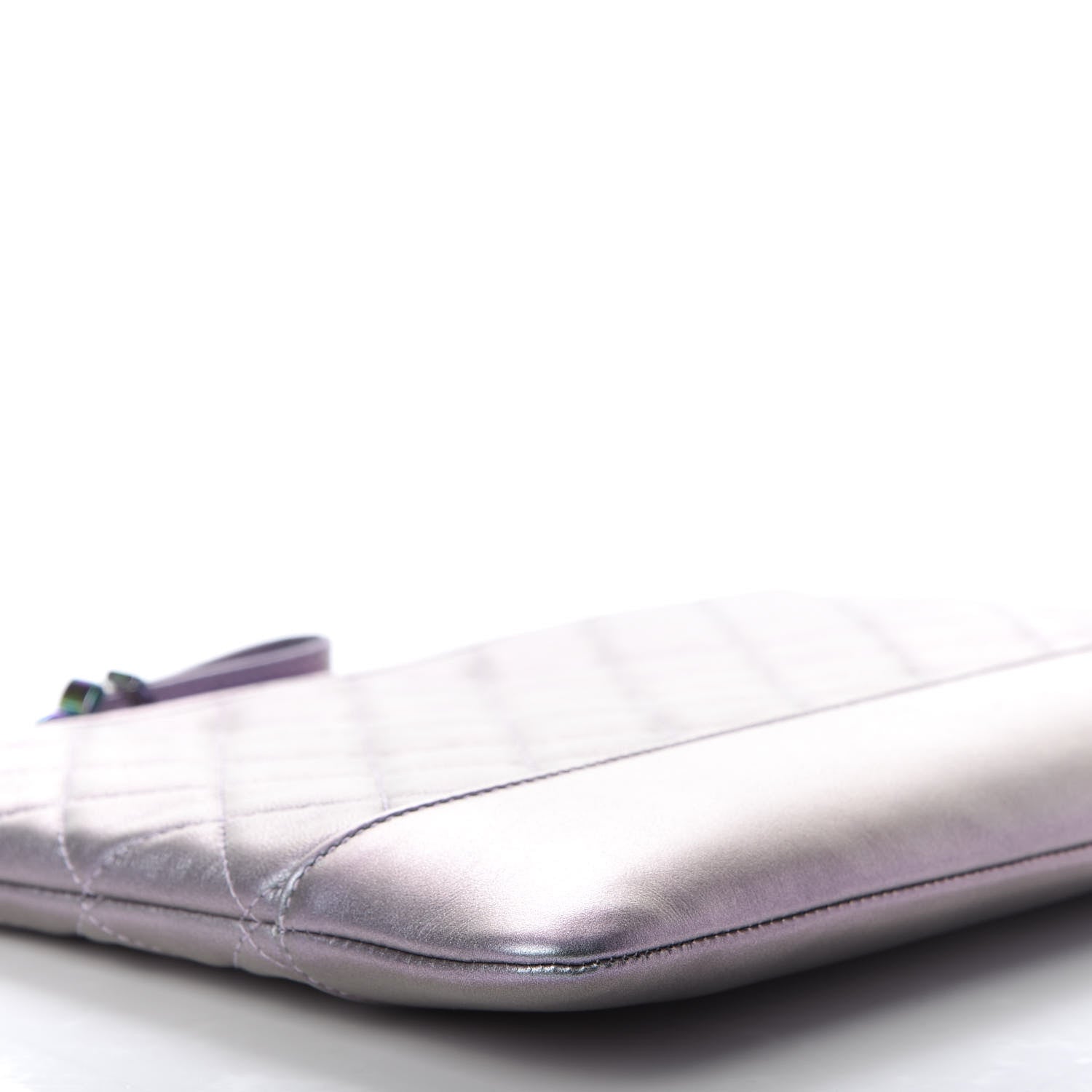 Chanel Iridescent Lambskin Quilted Medium Gabrielle Cosmetic Case Light Purple 6 of 10