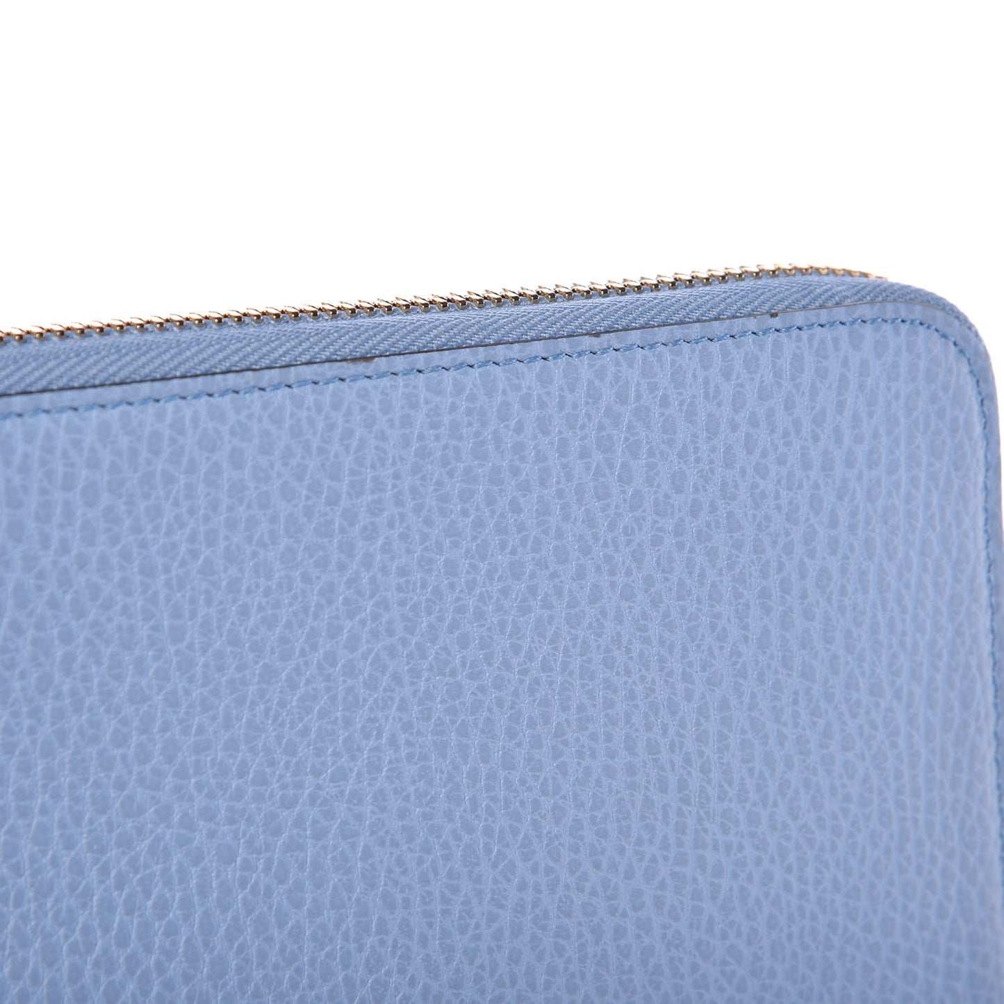 Dollar Calfskin GG Zip Around Wallet Mineral Blue