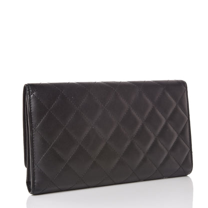 Chanel Calfskin Quilted Cambon Flap Wallet Black White 3 of 12