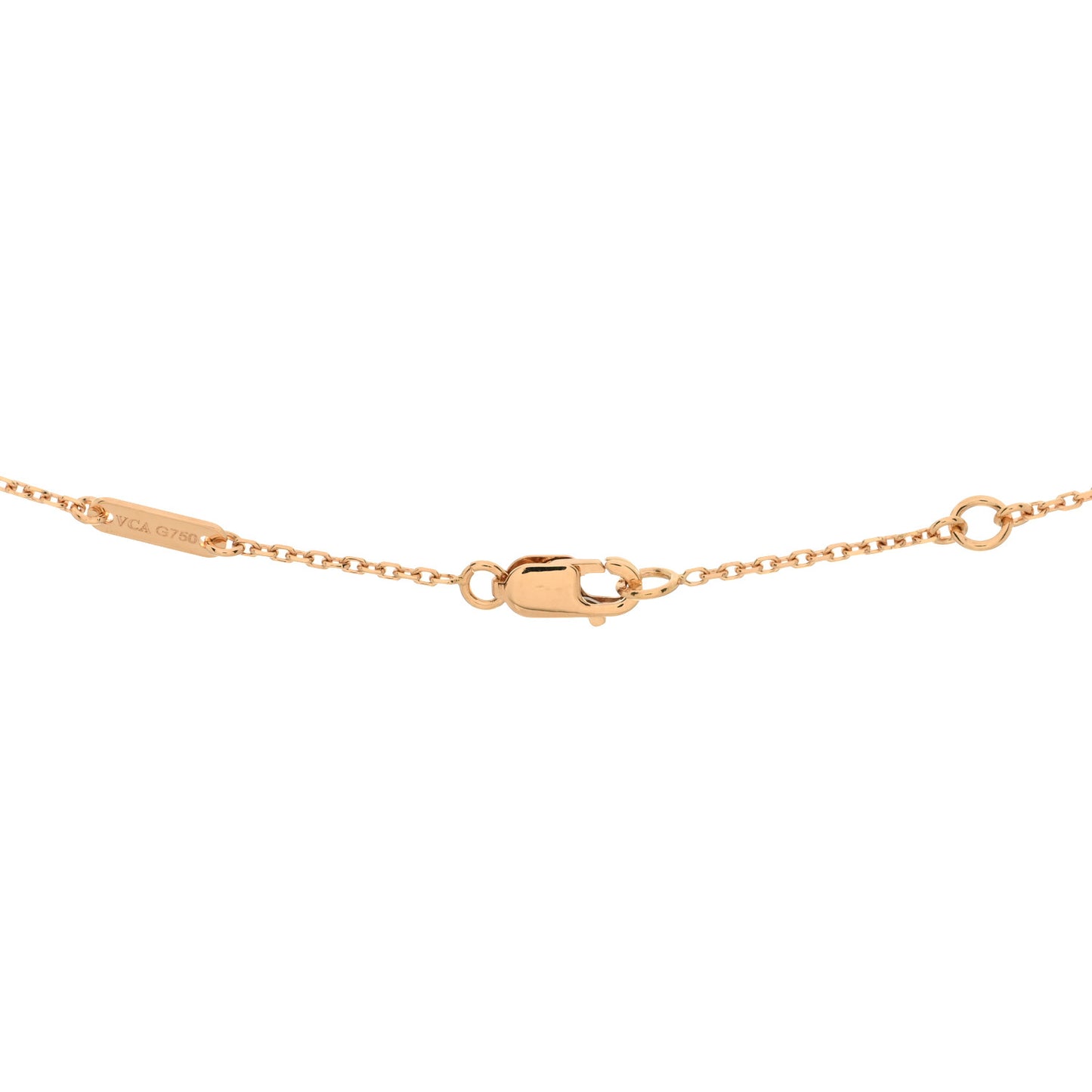18K Rose Gold Carnelian Sweet Alhambra Pendant Necklace