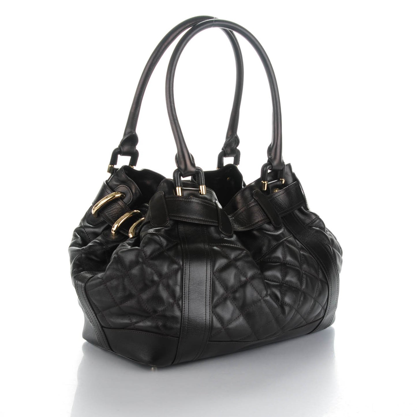 Calfskin Quilted Beaton Dark Brown