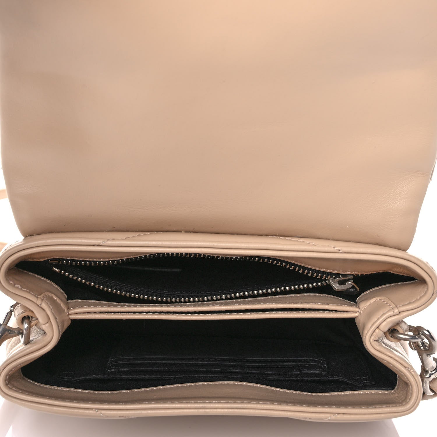 Saint Laurent Calfskin Y Quilted Monogram Toy Loulou Crossbody Bag Latte 5 of 11