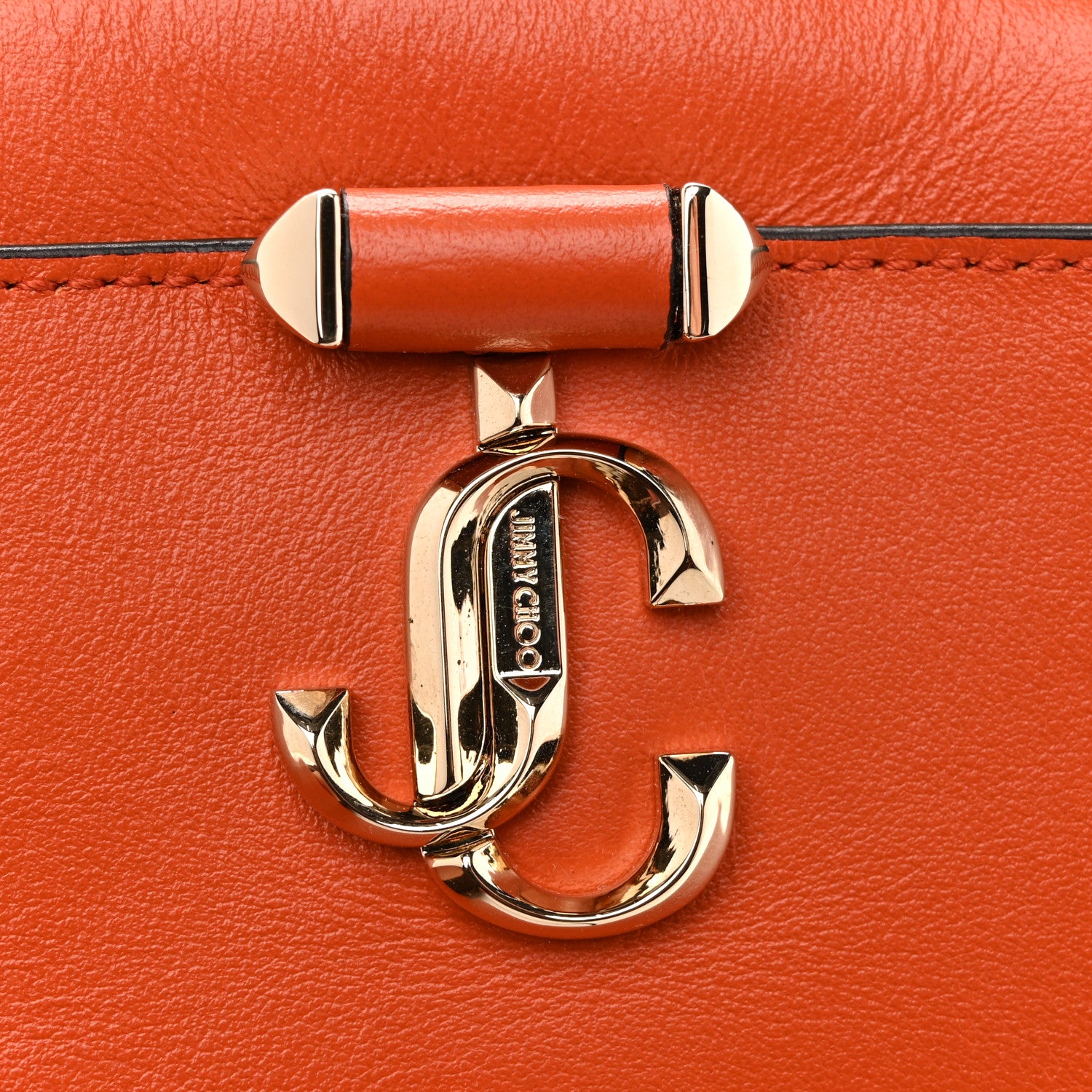 ショルダーバッグ JIMMY CHOO Micro Hale Jimmy Choo Calfskin Micro Hale Crossbody Amber Orange 1856289