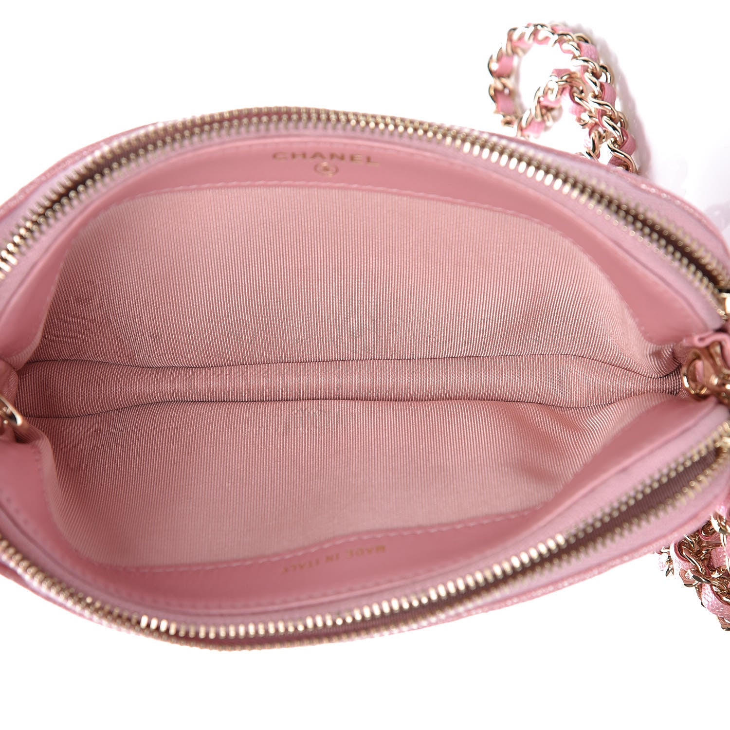 Chanel Iridescent Caviar Quilted Clutch With Chain Rose 6 of 13