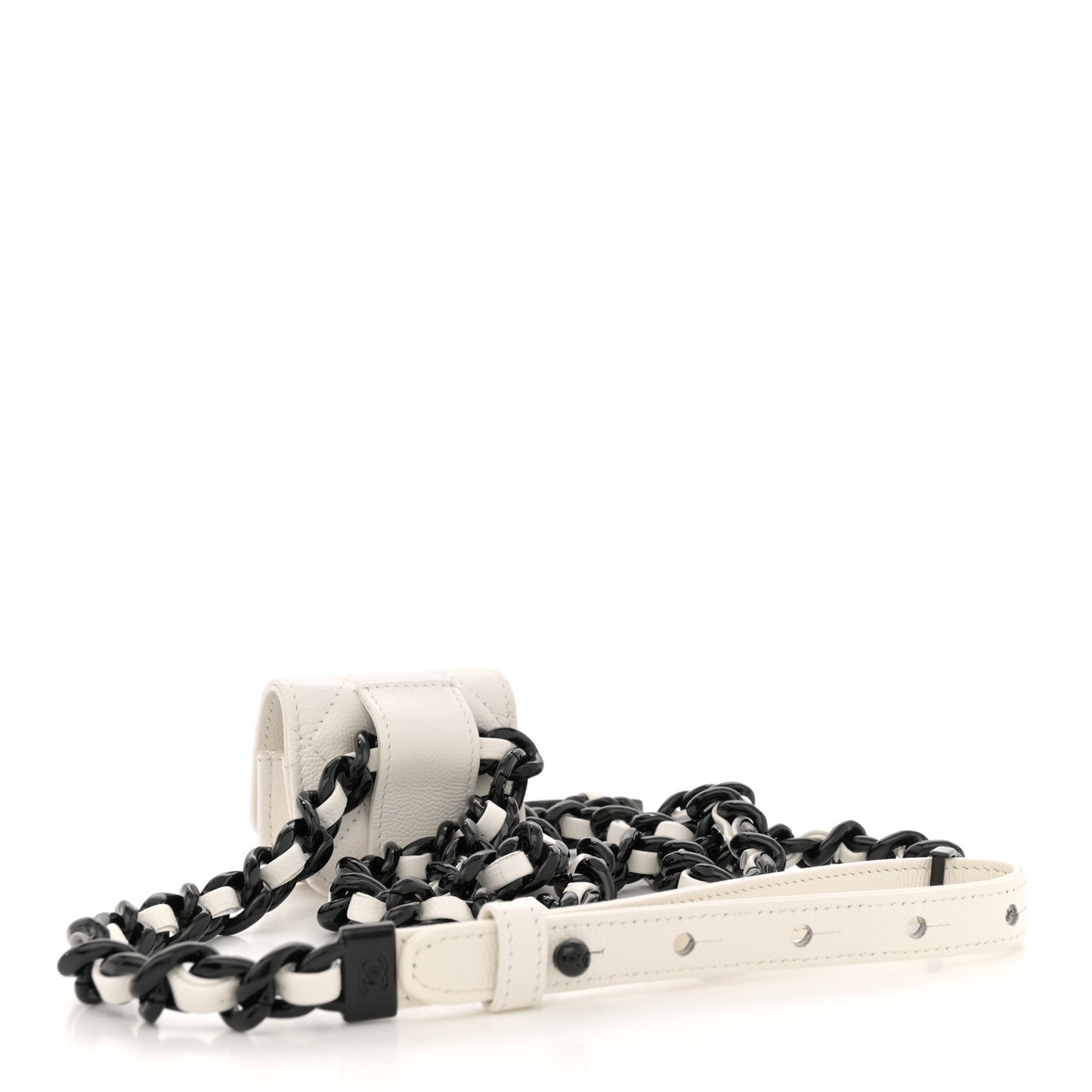 Caviar Quilted Airpods Pro Holder Belt White