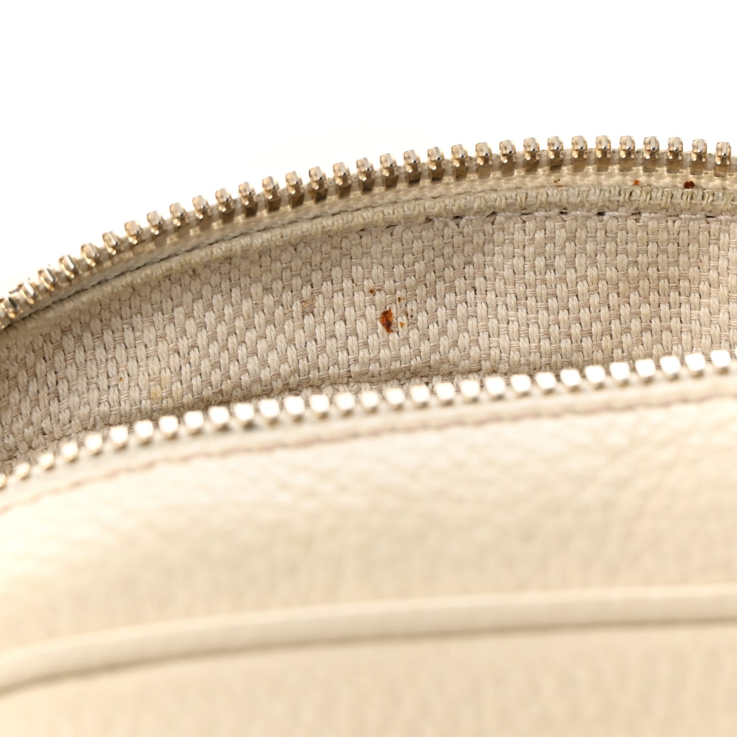 Pebbled Calfskin Small Soho Disco Bag Off White