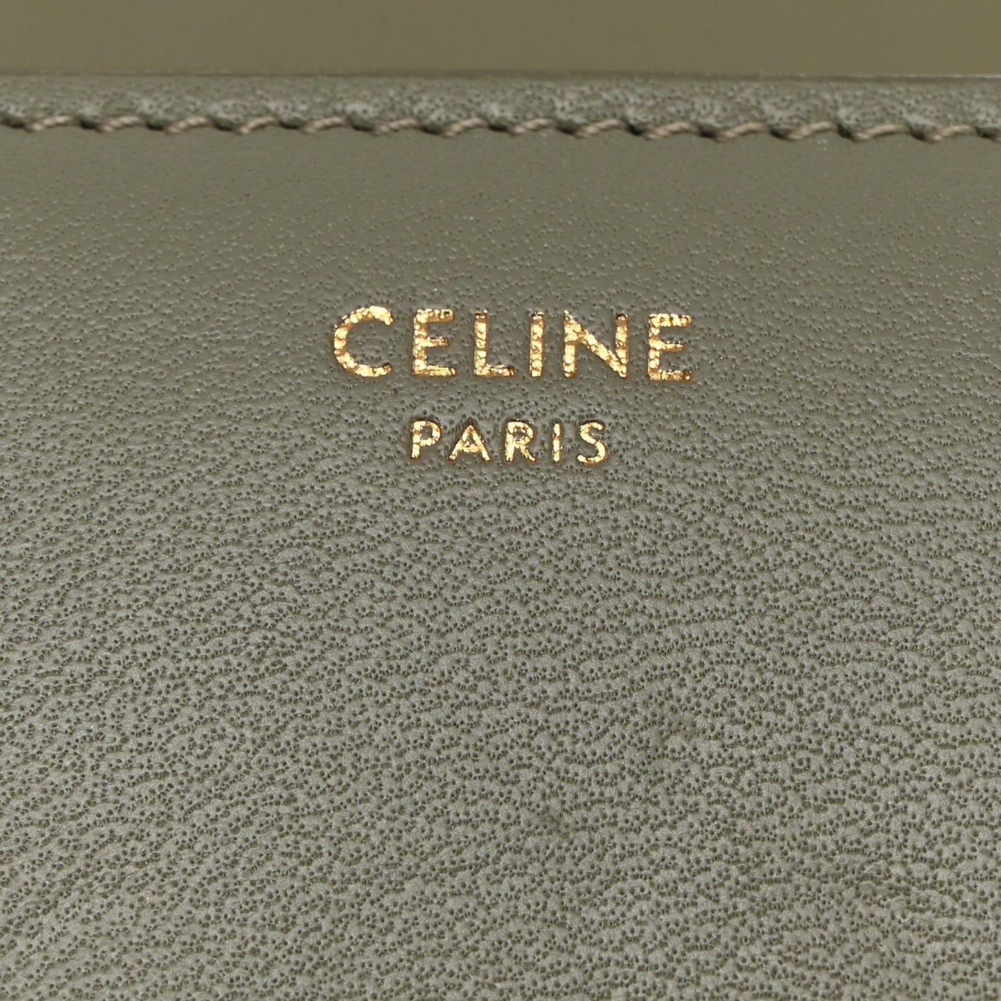 Shiny Calfskin Triomphe Compact Wallet Green Clay