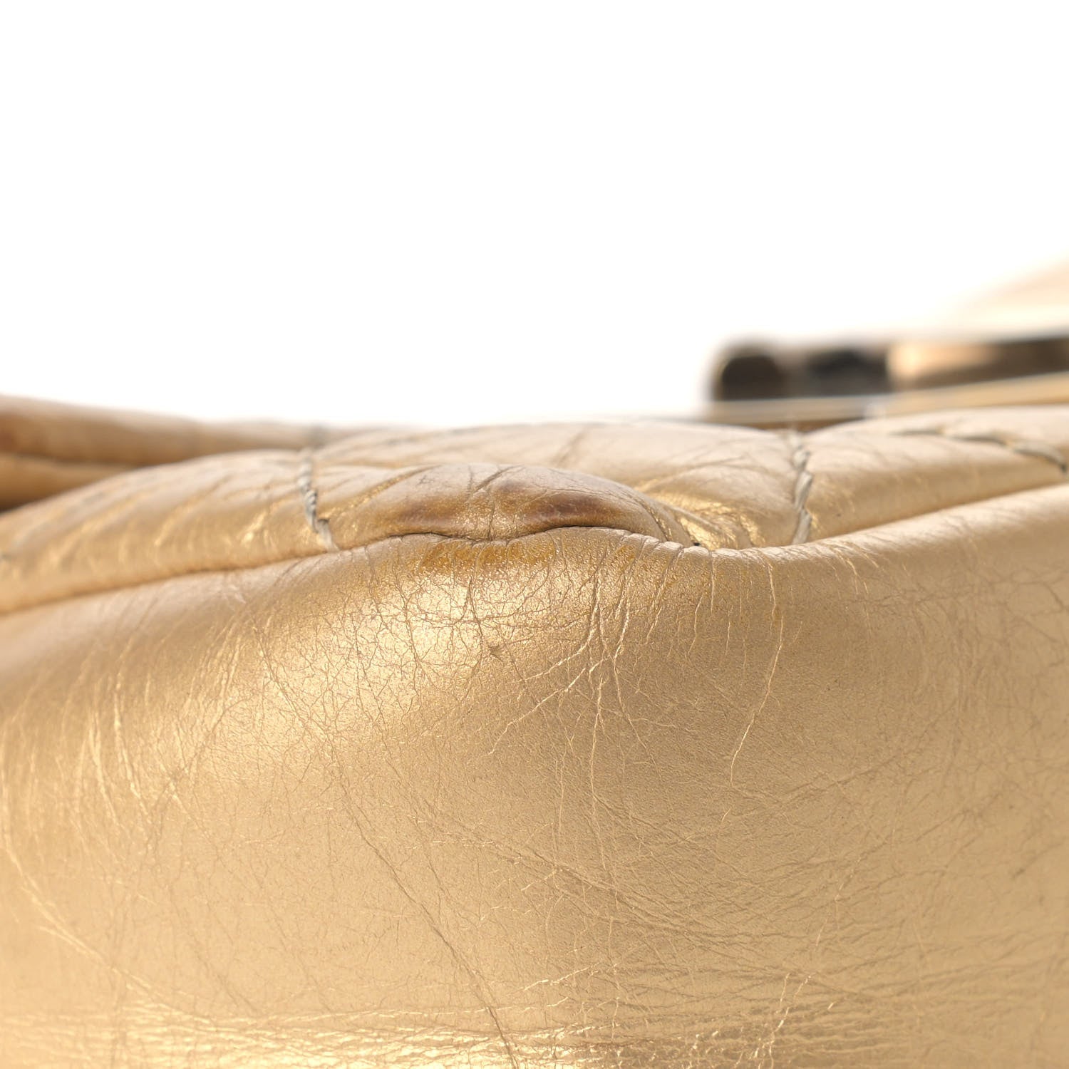 Chanel Metallic Aged Calfskin Quilted CC Square Flap Light Gold 7 of 15