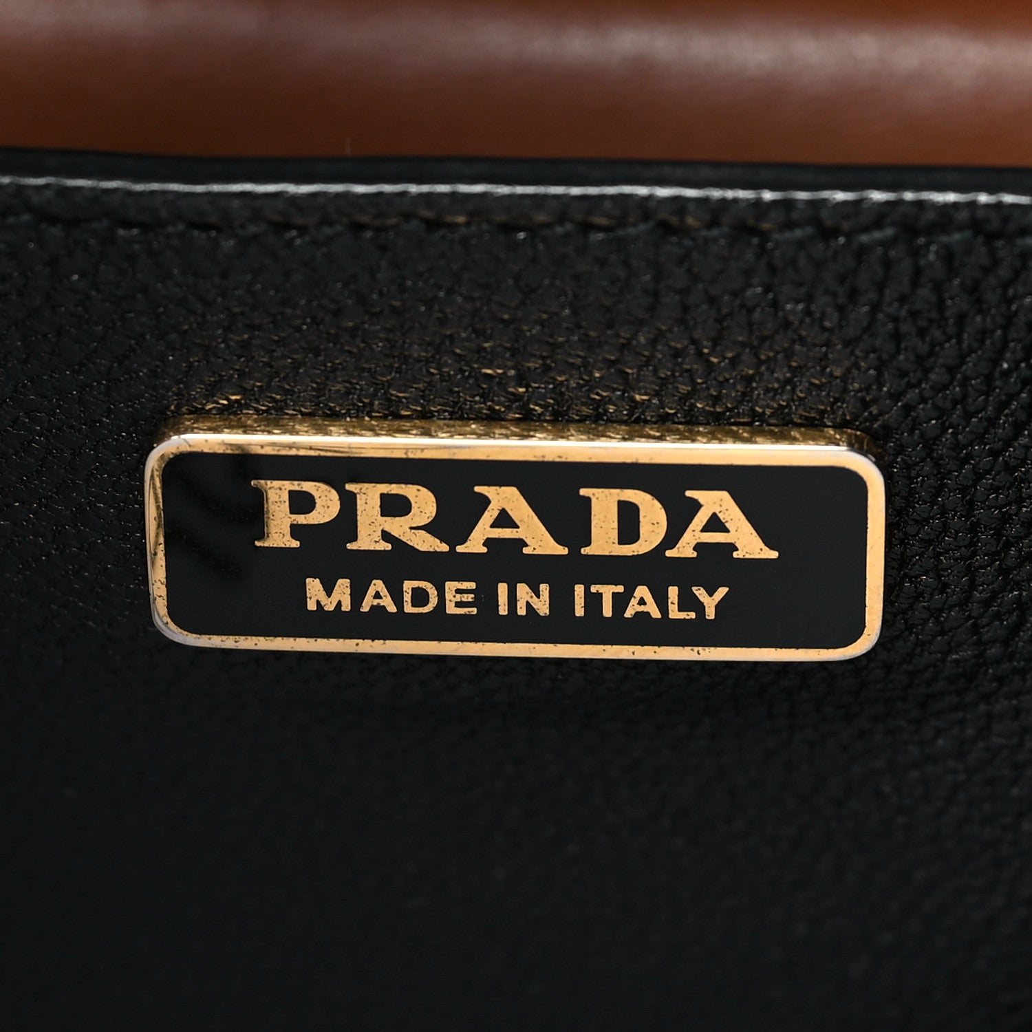 Prada City Calfskin Saffiano Cahier Bag Caramel Black 6 of 8