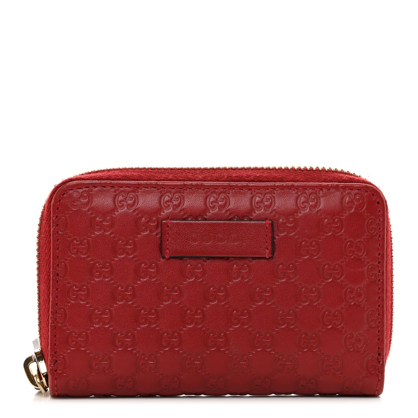 Microguccissima Zip Around Card Case Red