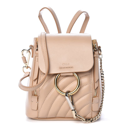 Chloe Calfskin Quilted Mini Faye Backpack Pearl Beige 1 of 10