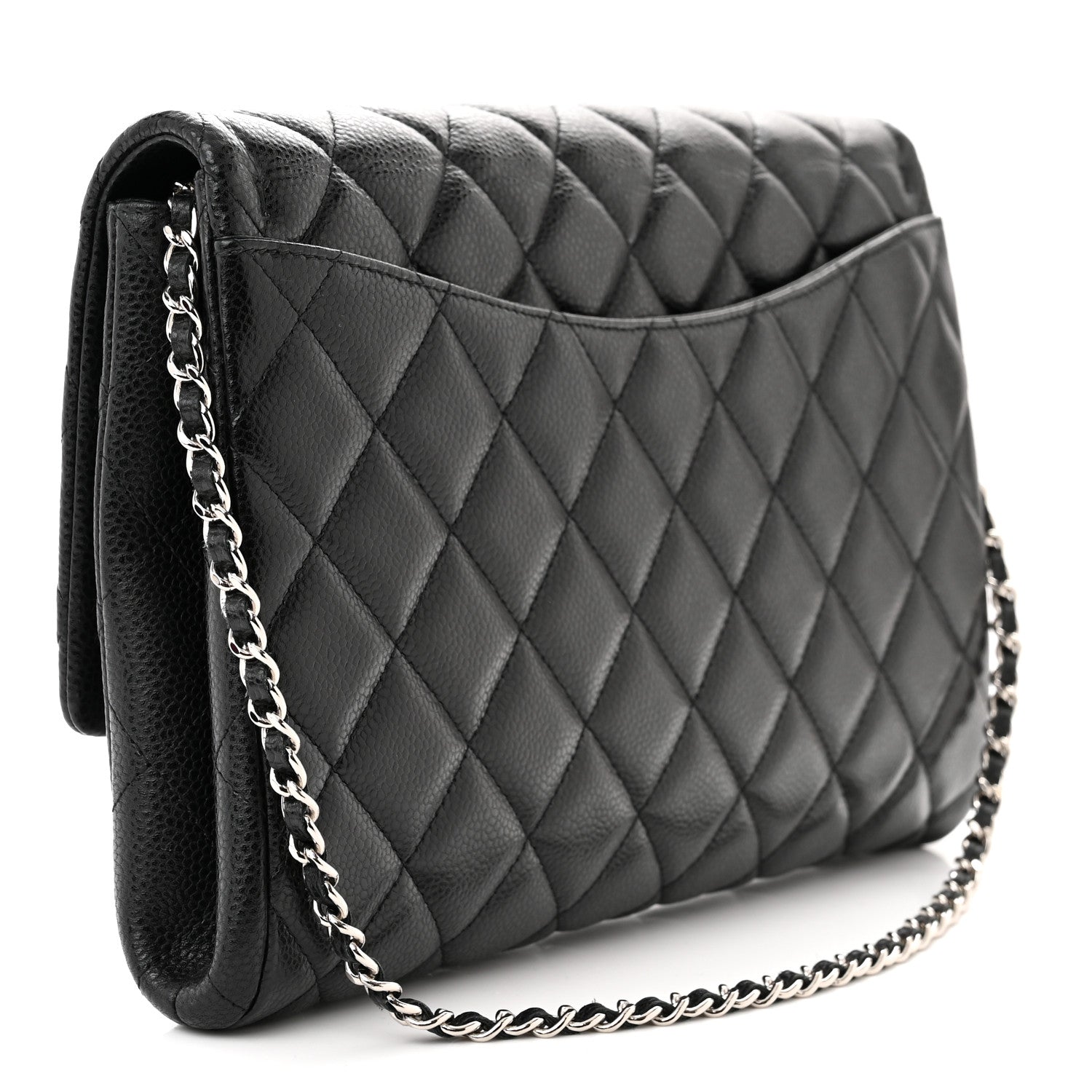 Chanel Caviar Quilted Clutch With Chain Flap Black 2 of 10