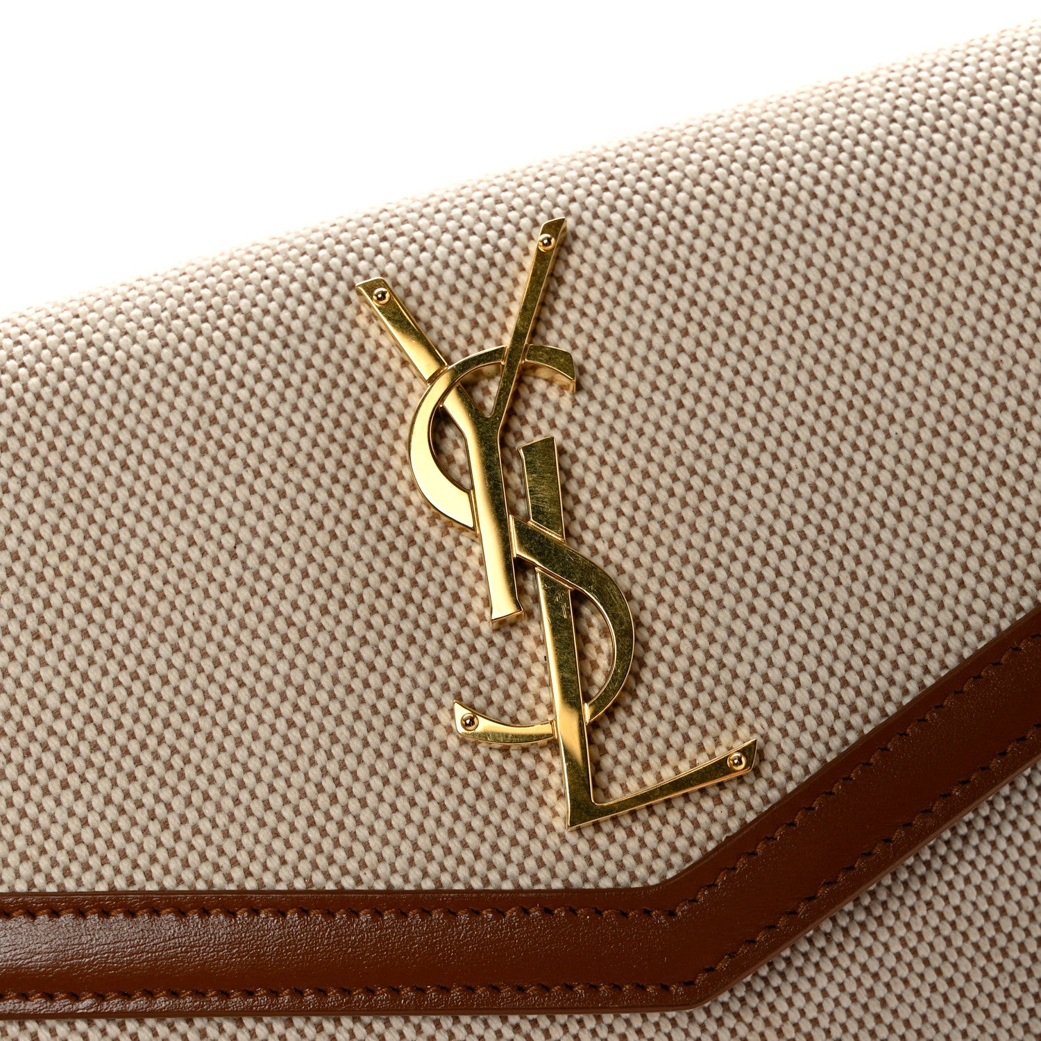 Saint Laurent Canvas Uptown Pouch Natural Beige Brick 11 of 11