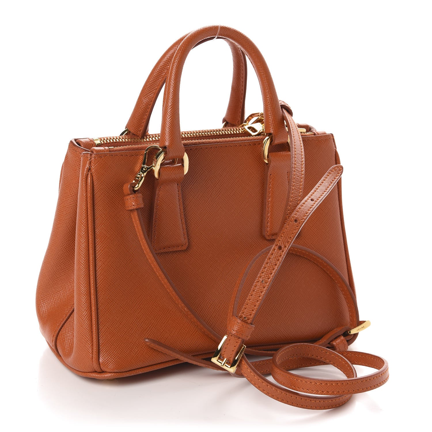 Prada Saffiano Lux Micro Galleria Double Zip Tote Papaya 4 of 12