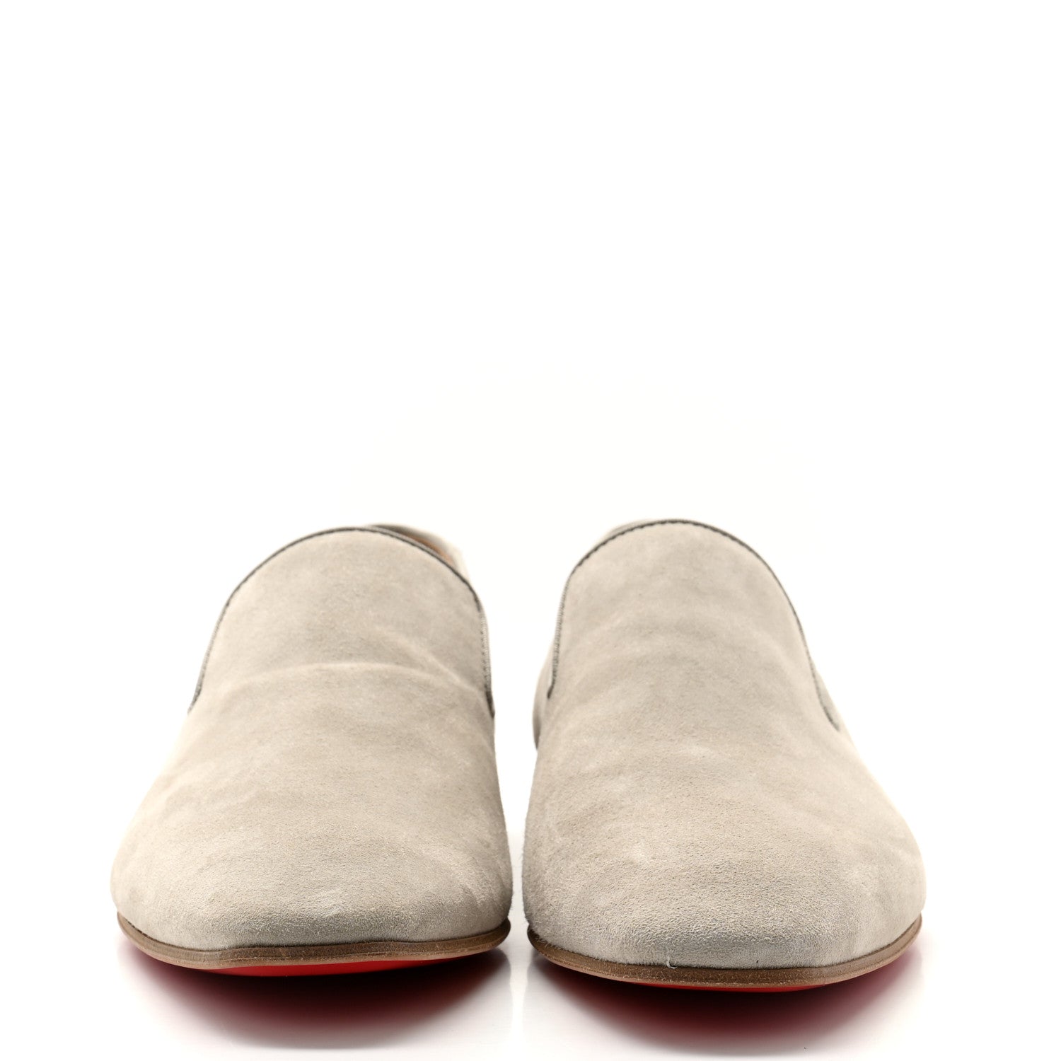 Christian Louboutin Veau Velours Mens Dandelion Flat Loafers 42 Goose 2 of 9