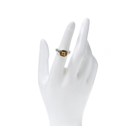 David Yurman Sterling Silver 14K Yellow Gold Citrine 10mm Noblesse Ring 53 6.25 2 of 4