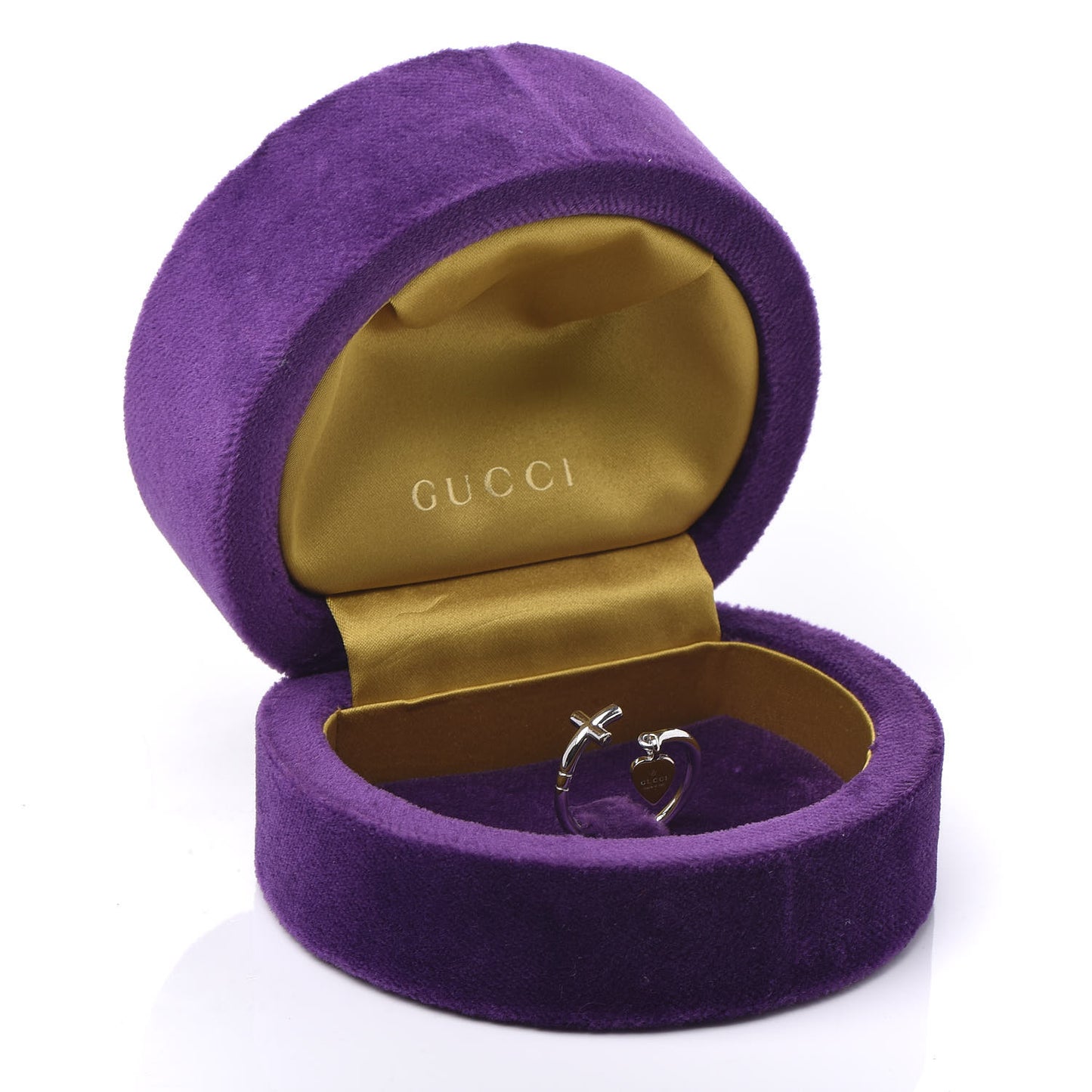 18K White Gold Cross and Heart Ring 52 6
