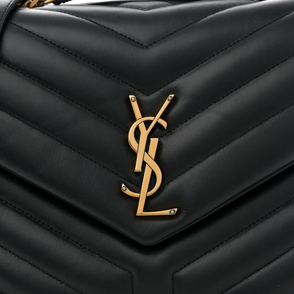 Saint Laurent Calfskin Y Quilted Monogram Medium Loulou Chain Satchel Black 7 of 10