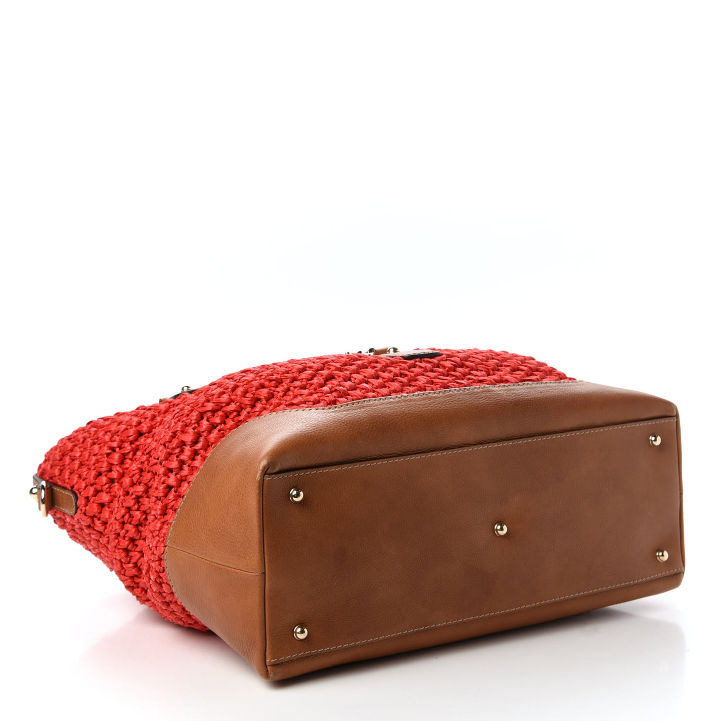 Raffia Large Santa Monica Tote Red