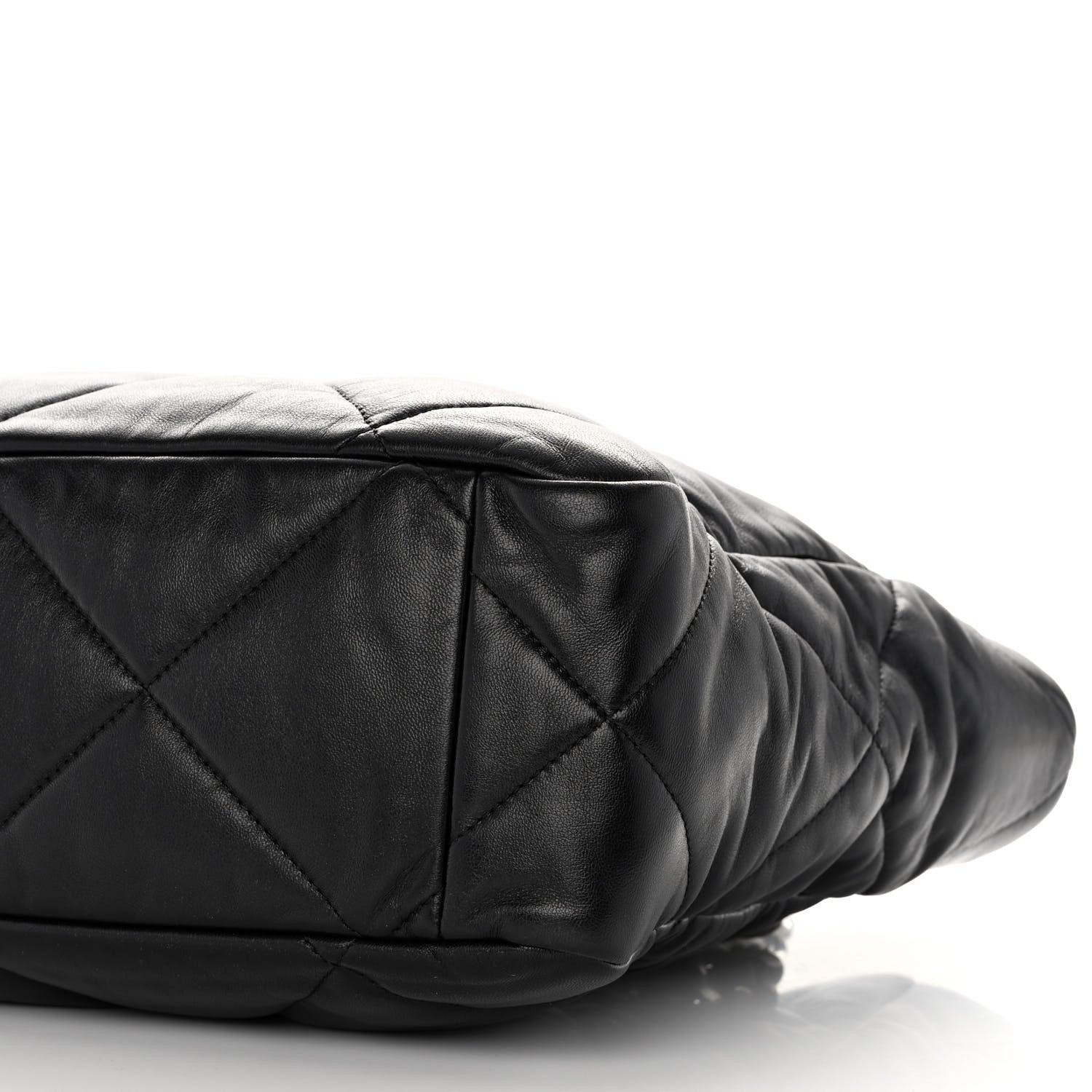 Chanel Lambskin Quilted Chanel 19 East West Shopping Bag Black 10 of 11