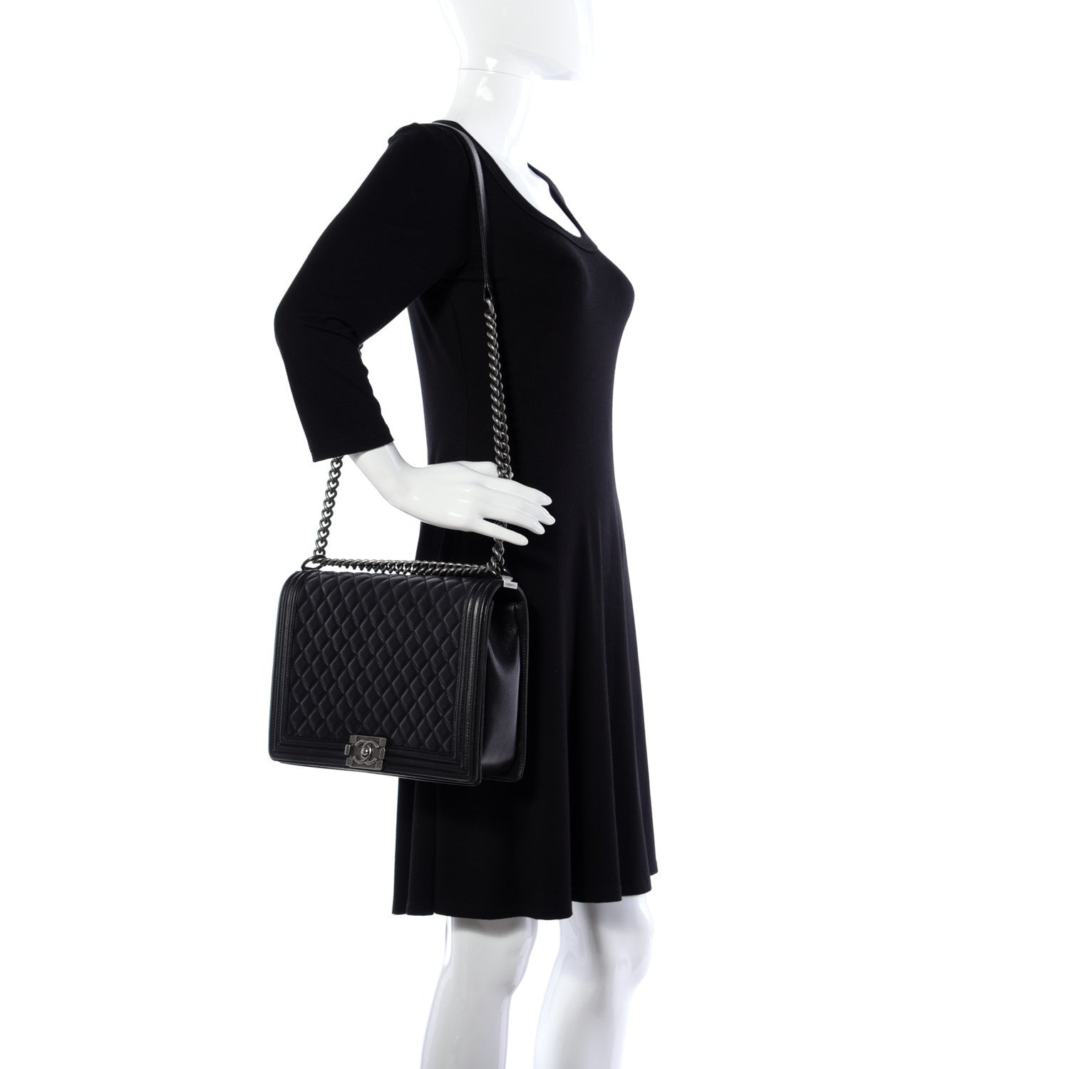 Chanel Calfskin Quilted Large Boy Flap Black 2 of 10