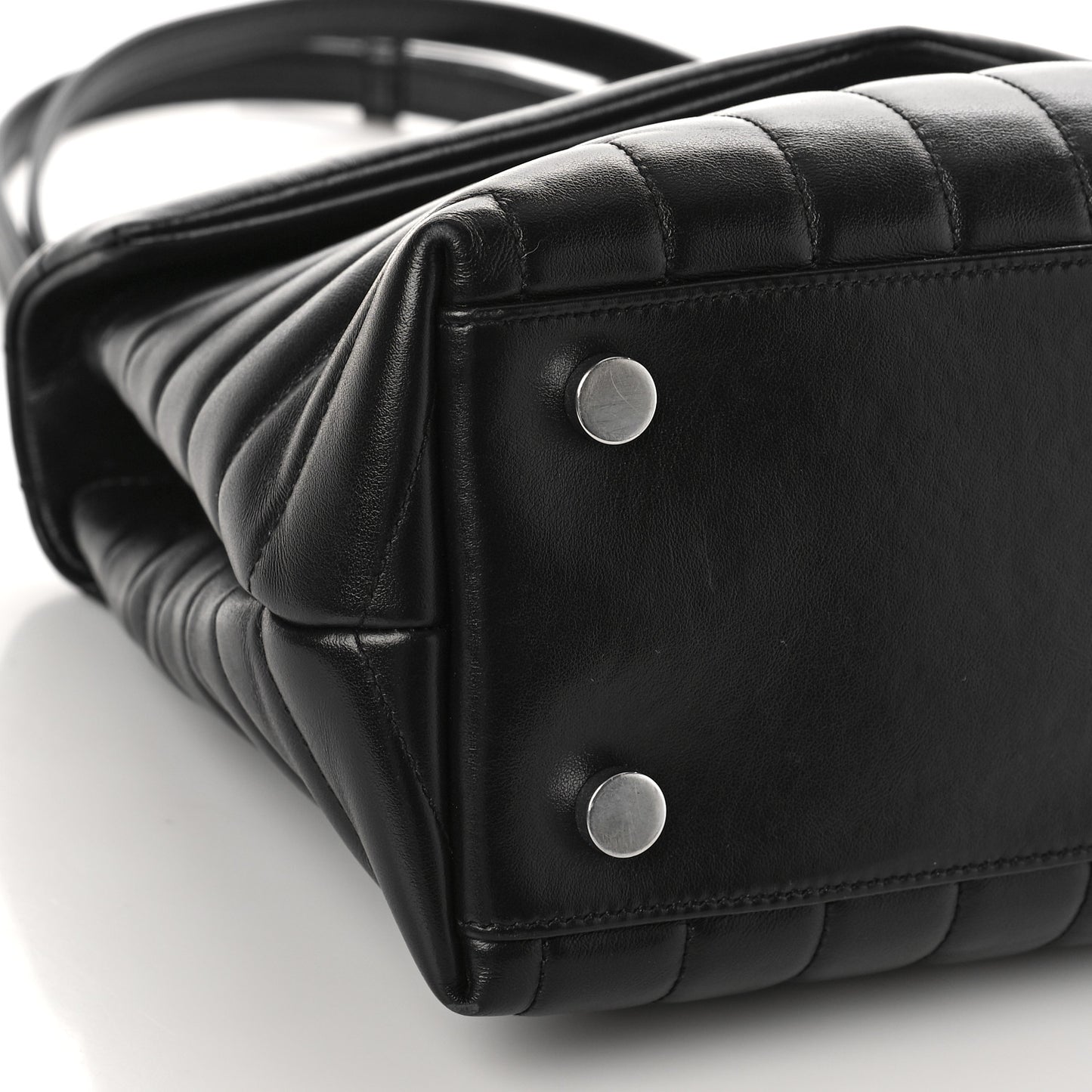 Calfskin Y Quilted Monogram Medium Loulou Satchel Black