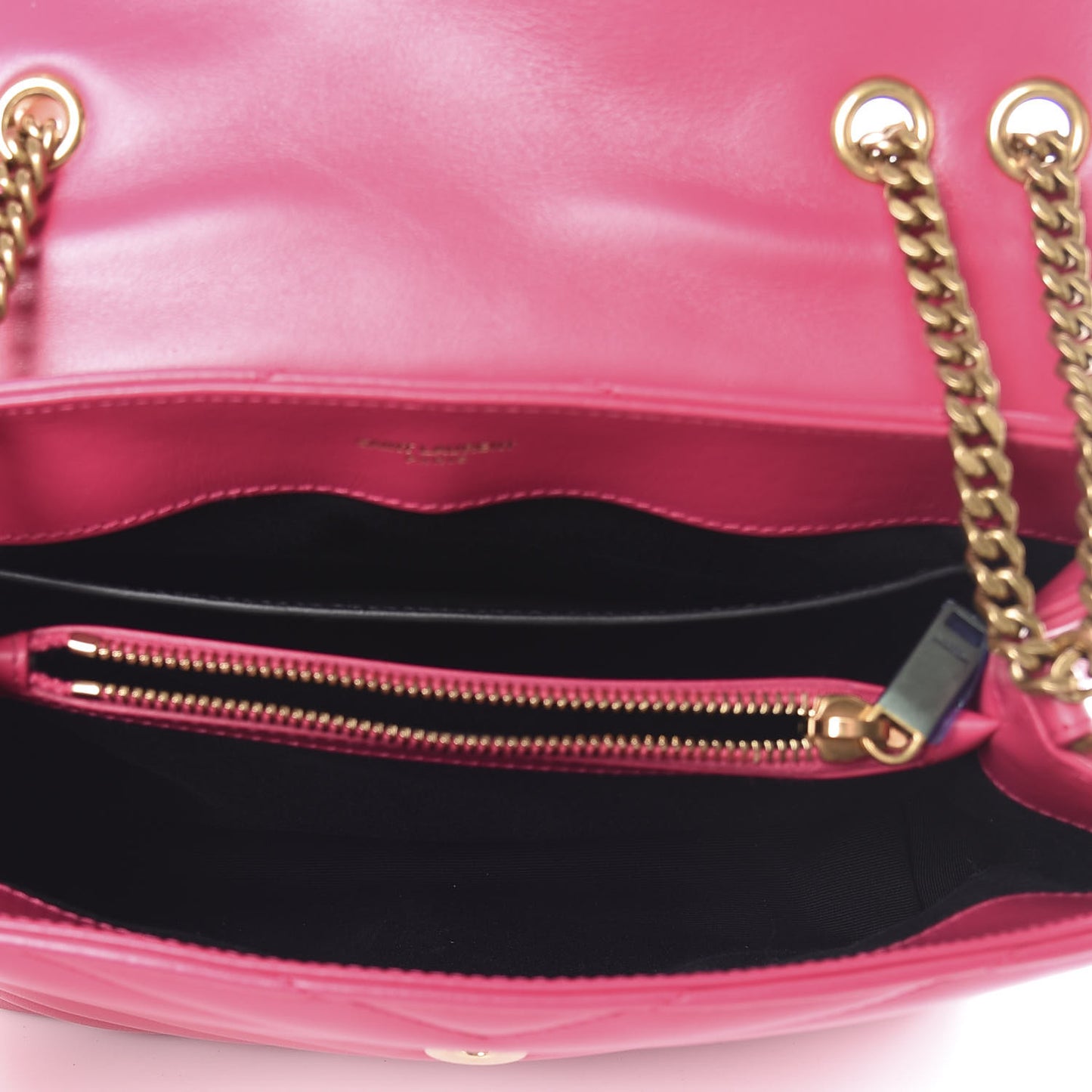 Calfskin Y Quilted Monogram Small Loulou Chain Satchel Fresh Fuchsia