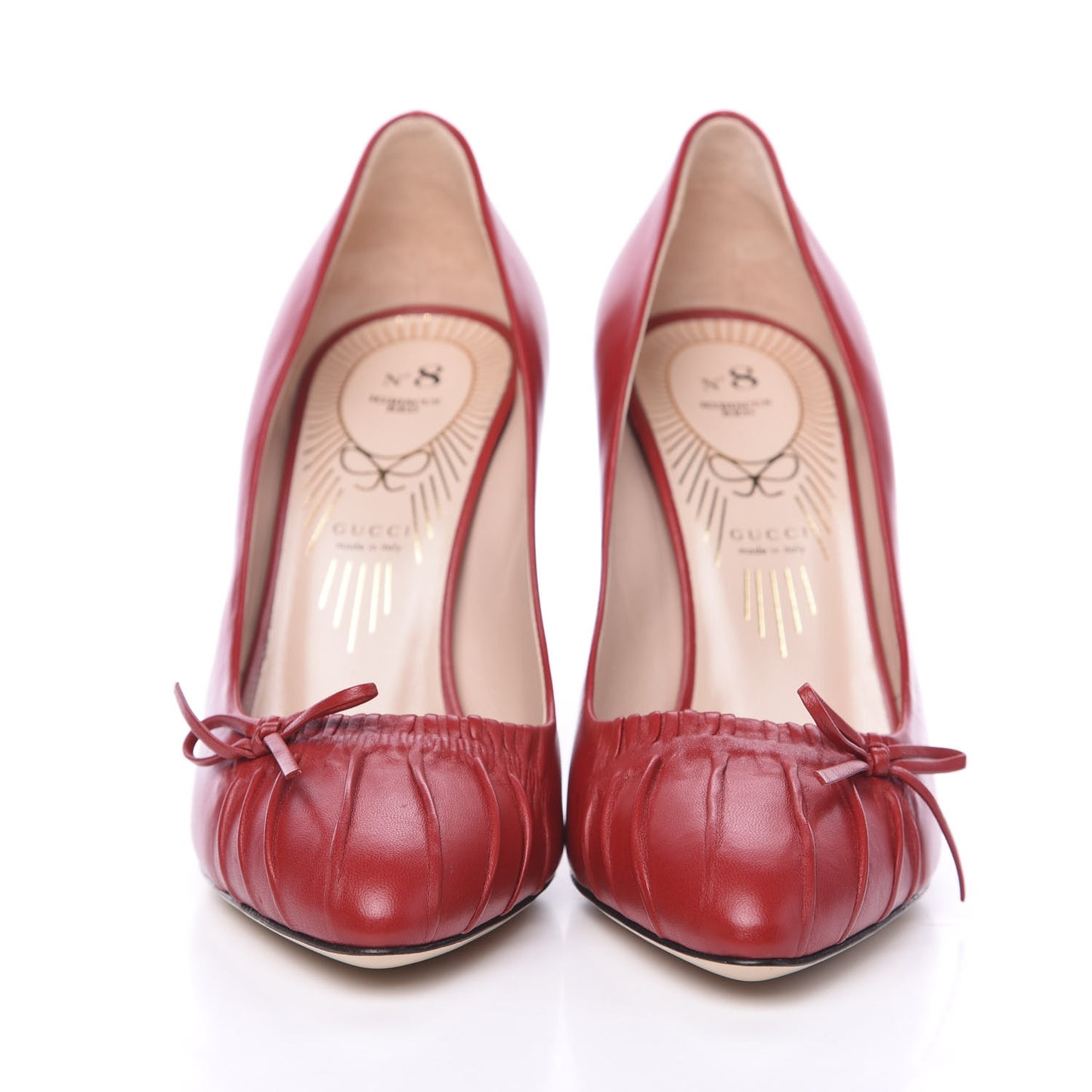 Nappa Bow High Heel Pumps 37.5 Hibiscus Red