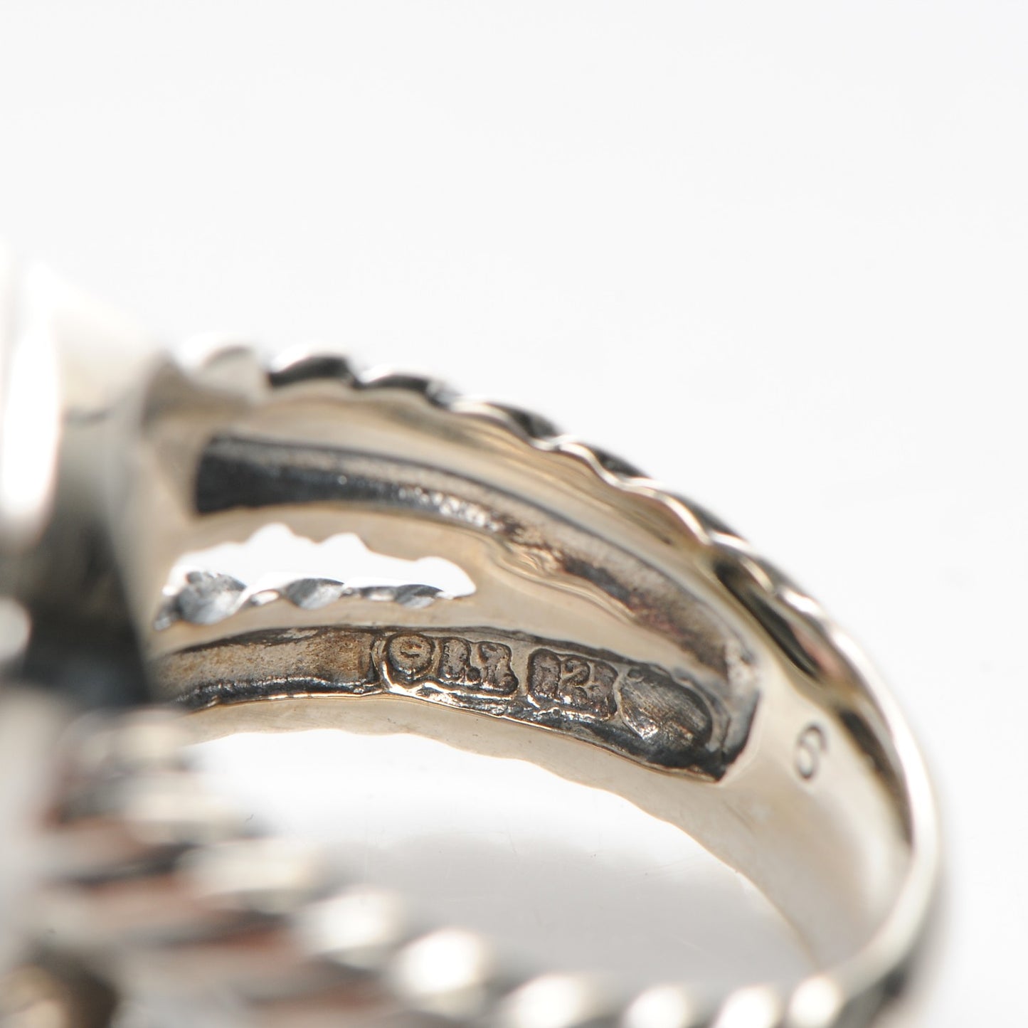 Sterling Silver Diamond Prasiolite 11mm Albion Ring 52 6