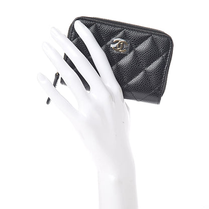 Chanel Caviar Quilted Zip Coin Purse Black 2 of 7