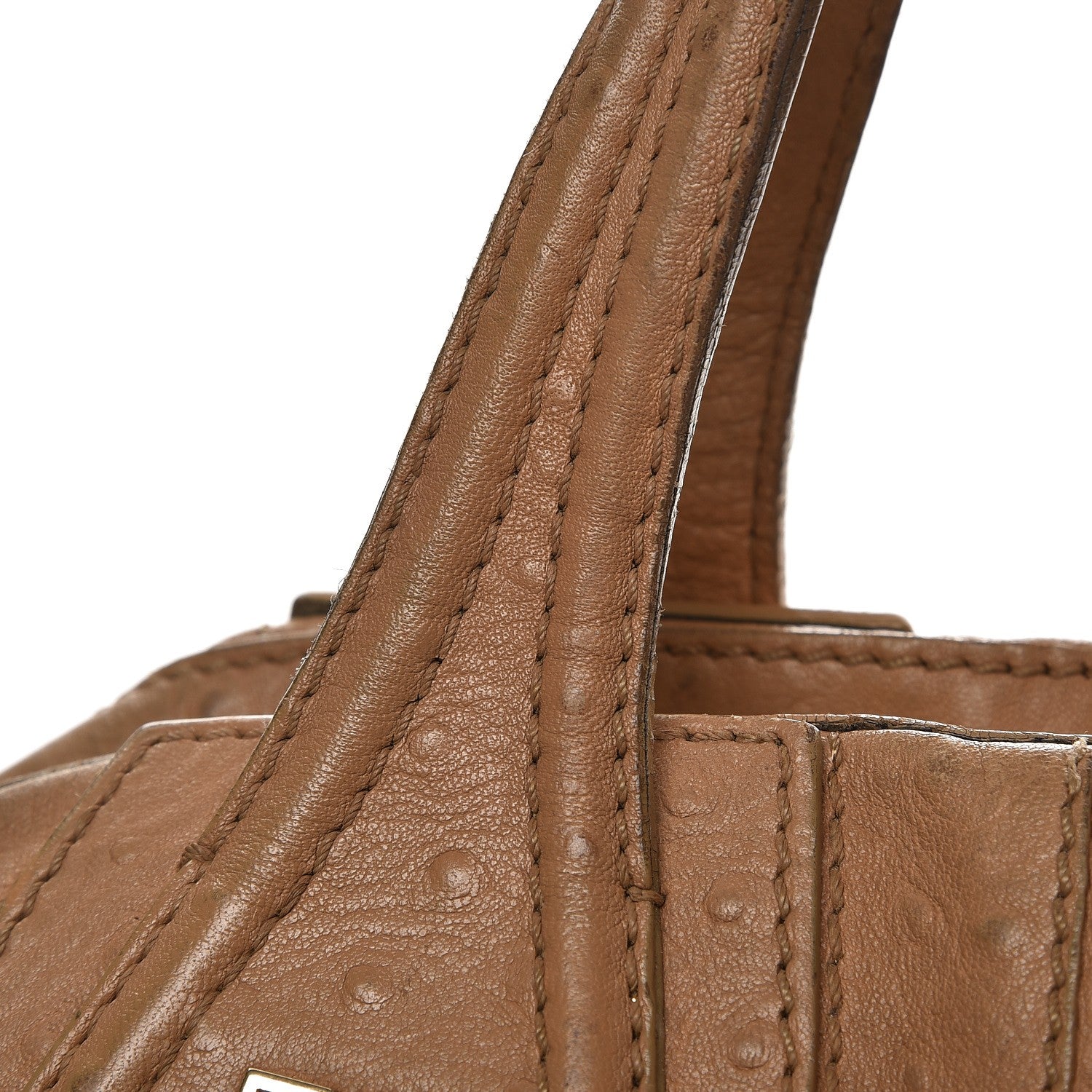 Givenchy Calfskin Ostrich Embossed Medium Nightingale Brown 10 of 14