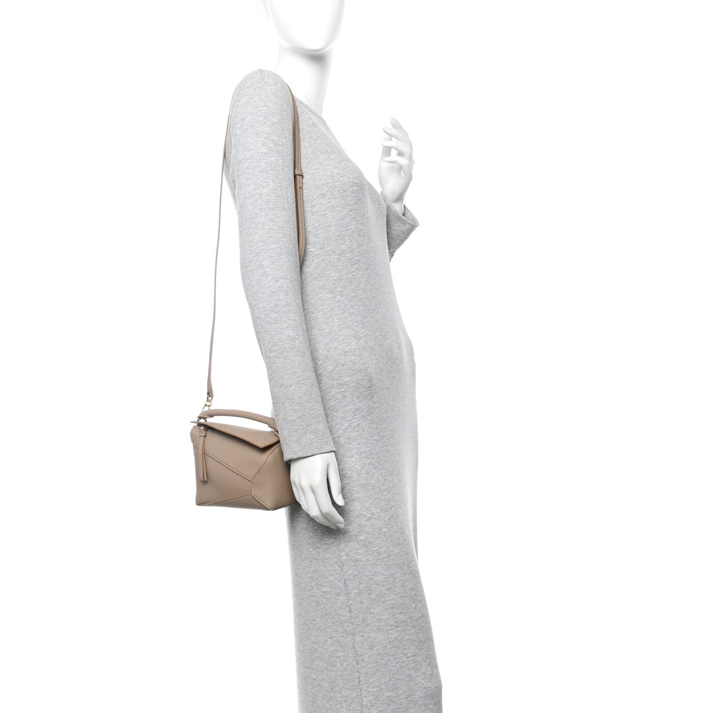 Soft Grained Calfskin Mini Puzzle Edge Bag Sand