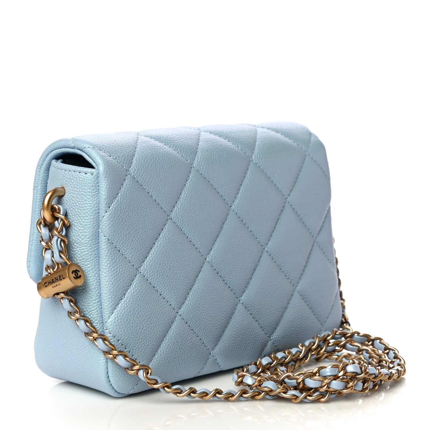 Chanel Iridescent Caviar Quilted Mini My Perfect Flap Light Blue 3 of 11