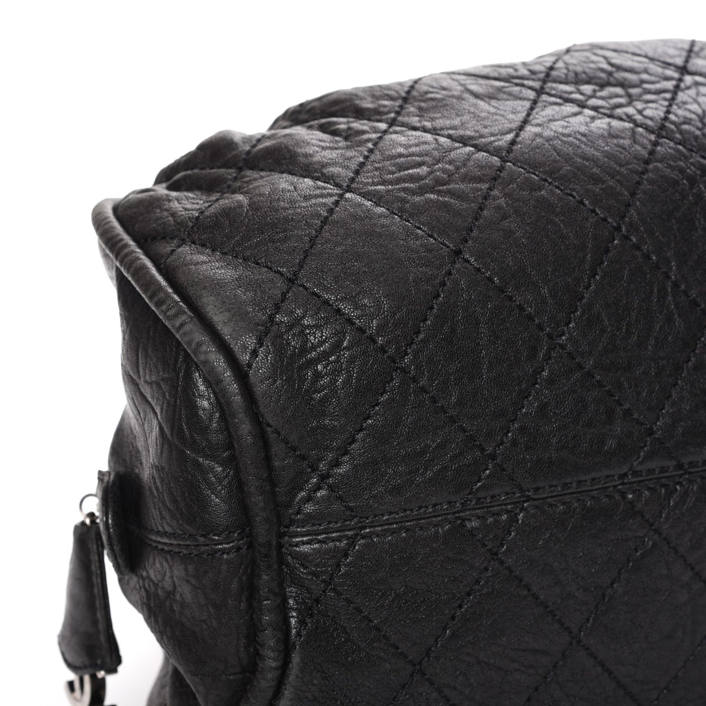 Distressed Lambskin Le Marais Bowler Black
