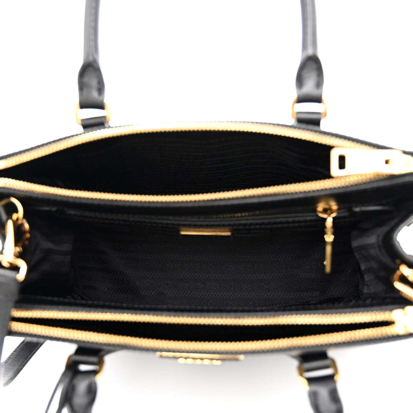 Saffiano Small Galleria Double Zip Tote Black