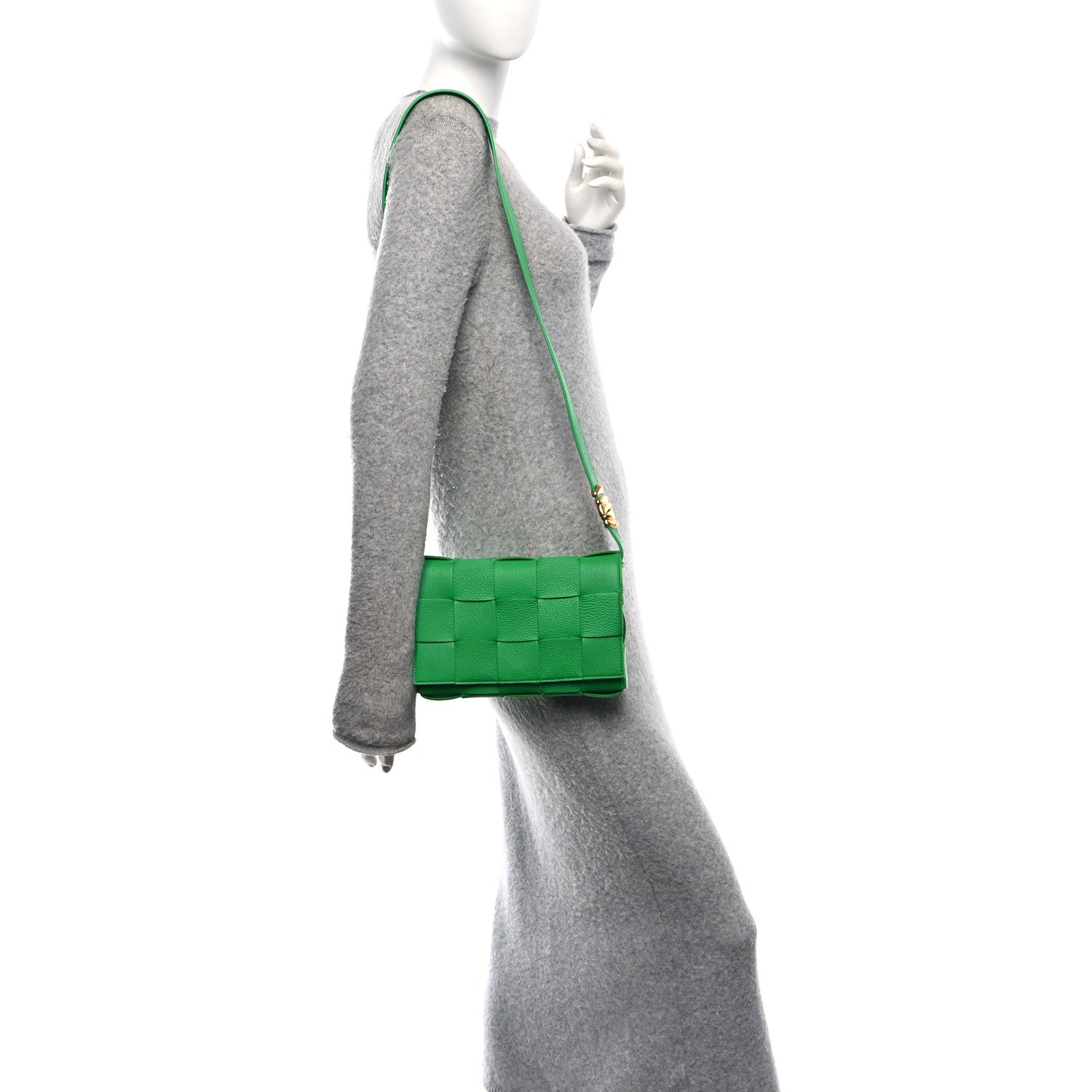 Bottega Veneta Grained Calfskin Maxi Intrecciato Cassette Crossbody Bag Parakeet 2 of 12