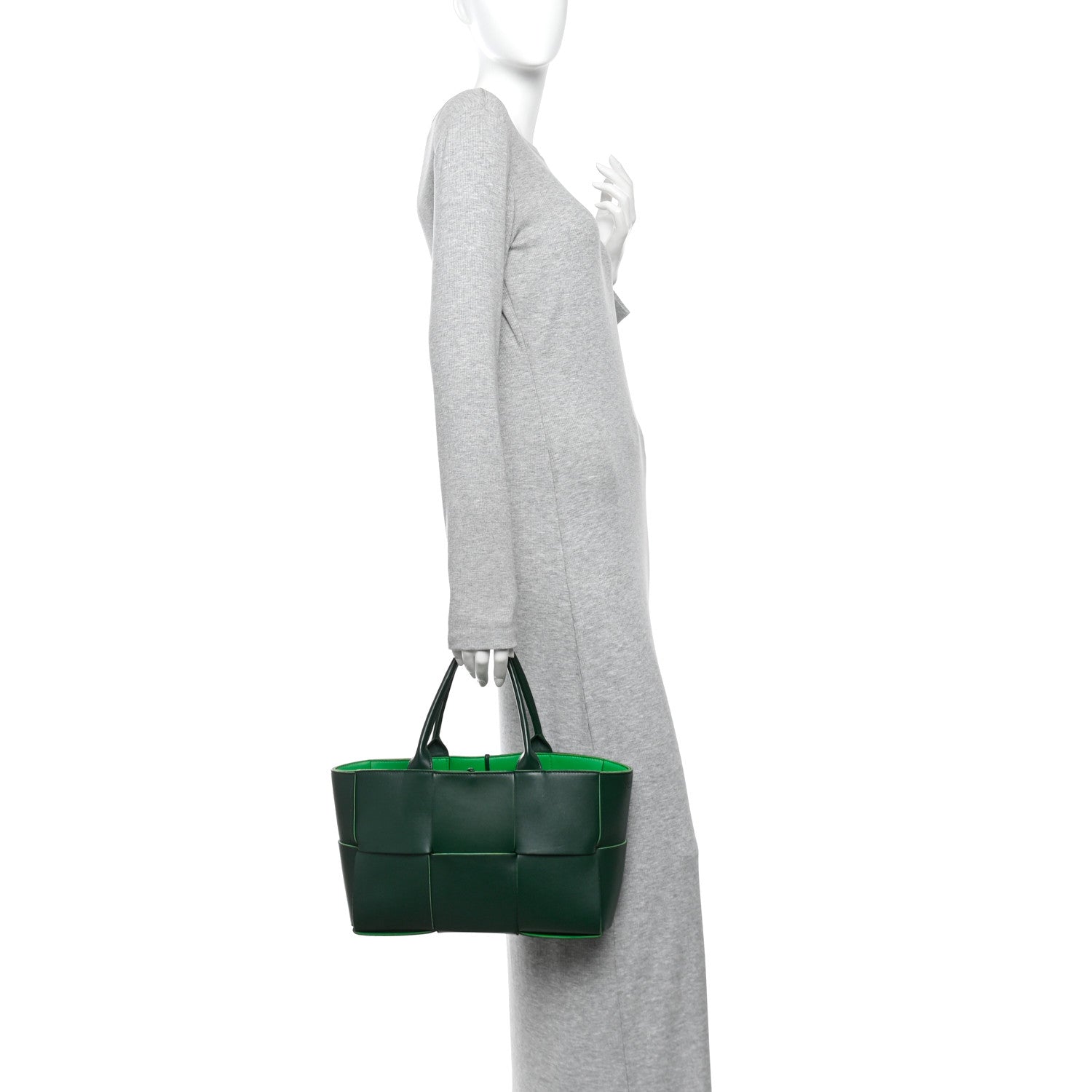 Bottega Veneta Calfskin Maxi Intrecciato Medium Arco Tote Raintree 3 of 11