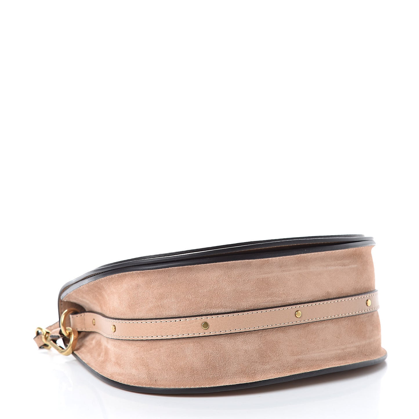 Calfskin Suede Medium Nile Bracelet Bag Biscotti Beige