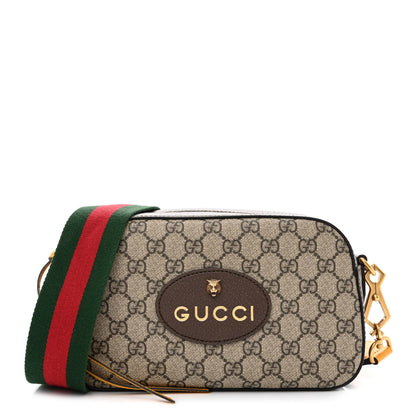 Gucci GG Supreme Monogram Web Neo Vintage Shoulder Bag Beige New Acero Crop 1 of 10