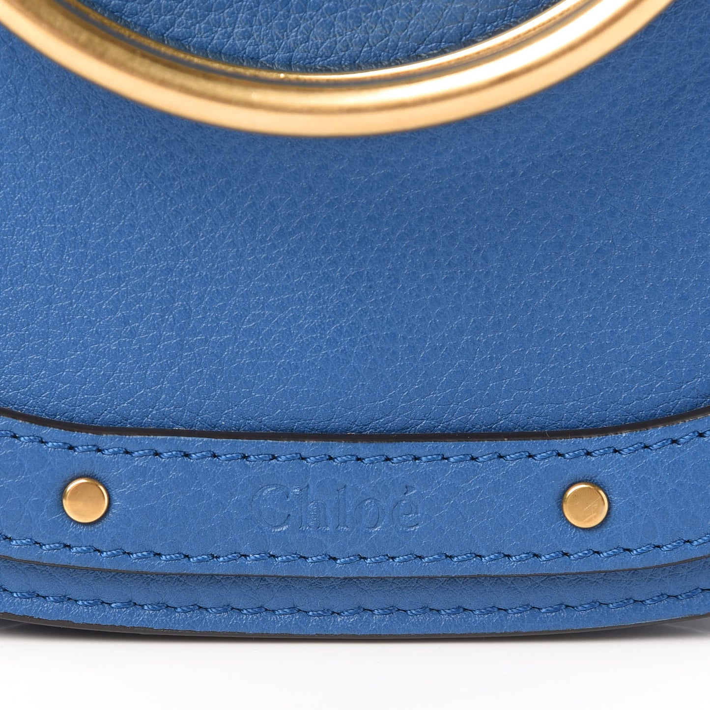 Calfskin Suede Small Nile Bracelet Bag Smoky Blue