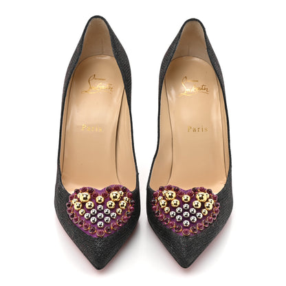 Christian Louboutin Glitter Tisse Veau Velours Coralta Mia 100 Pumps 39 Version Black 3 of 10
