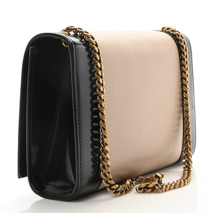Saint Laurent Nappa Patent Calfskin Two-Toned Small Monogram Kate Satchel Desert Sand Black 3 of 10