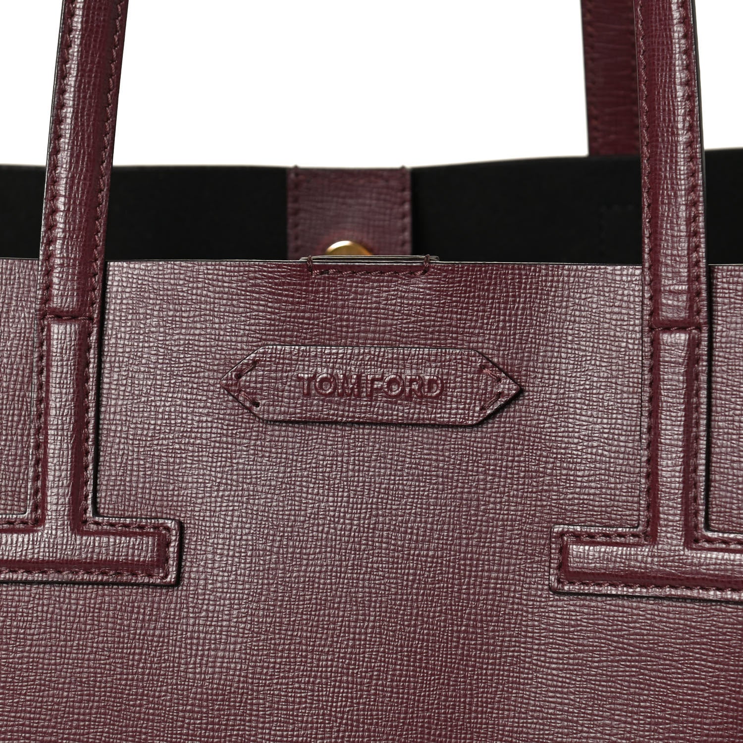 Tom Ford Grained Calfskin Small T Tote Bordeaux 7 of 12
