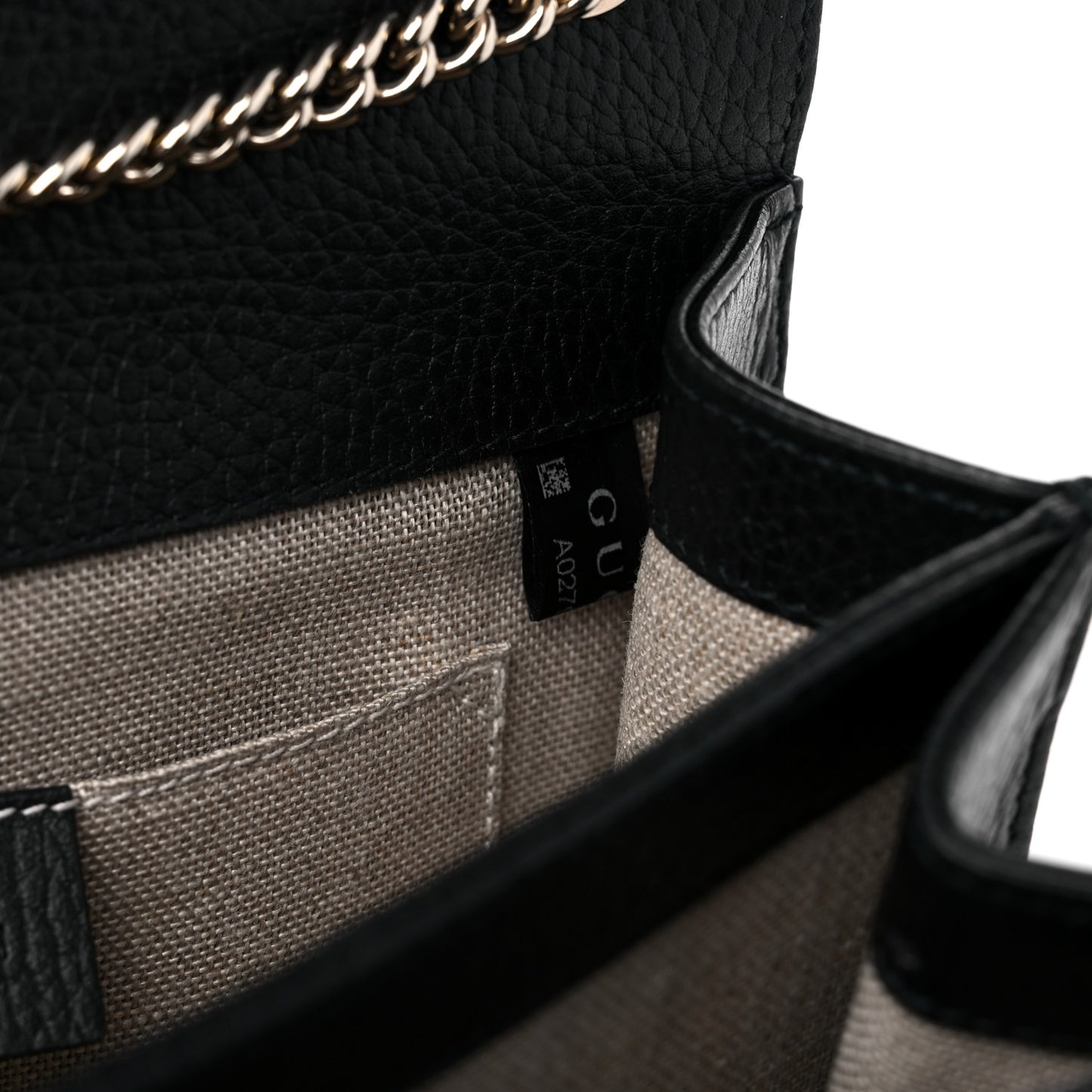 Dollar Calfskin Small Interlocking G Shoulder Bag Black