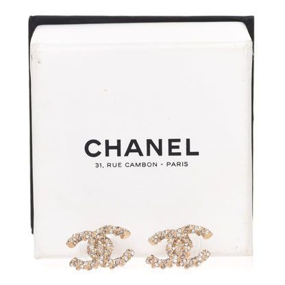 Chanel Crystal CC Earrings Light Gold 5 of 5