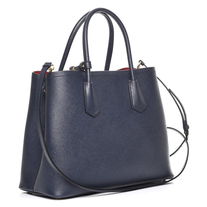 Prada Saffiano Cuir Small Double Bag Baltico Fuoco 4 of 8