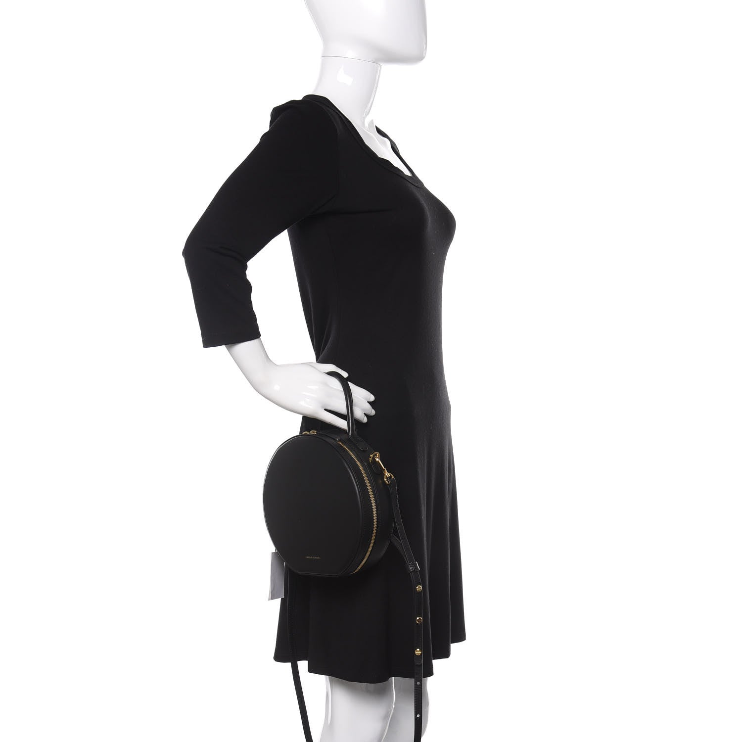 Mansur Gavriel Calfskin Circle Crossbody Bag Black 3 of 12