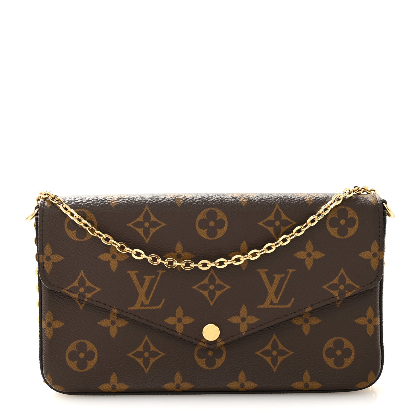 Monogram Pochette Felicie Chain Wallet Fuchsia