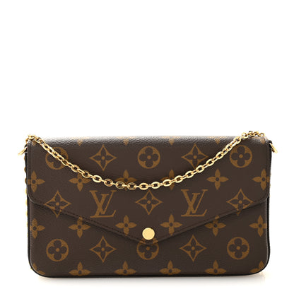 Louis Vuitton Monogram Pochette Felicie Chain Wallet Fuchsia 1 of 9